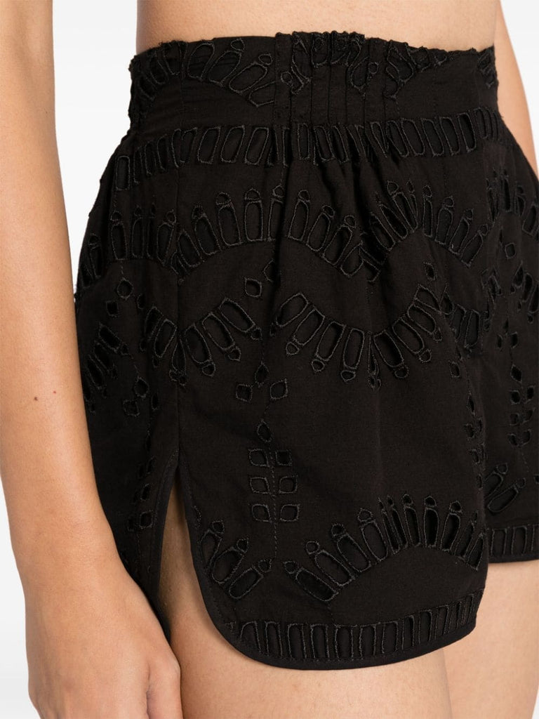 Charo Ruiz Ibiza Black Embroidered Shorts 4
