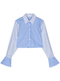 Faithfull The Brand Blue White Striped Panelled Shirt