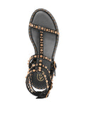 Ash Black Gold Studded Buckled Strap Sandals 3