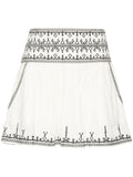 Marant Etoile White Black Embroidered Mini Skirt