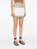 Marant Etoile White Black Embroidered Mini Skirt 2