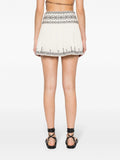 Marant Etoile White Black Embroidered Mini Skirt 3