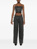 Rotate Black Silver Sequin Pinstripe Trousers 1
