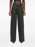 Rotate Black Silver Sequin Pinstripe Trousers 3