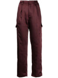 Paige Burgundy Satin Trousers