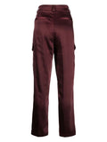 Paige Burgundy Satin Trousers 1