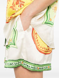 Alemais Silk Cream Multicoloured Print Shorts 4