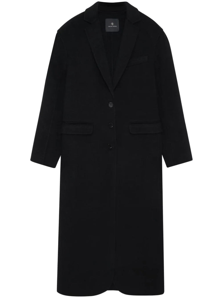 Anine Bing Black Long Buttoned Coat