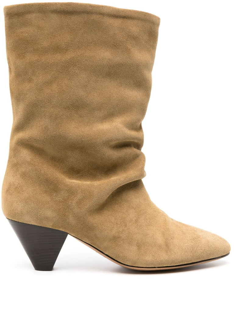 Isabel Marant Beige Slouched Ankle Boots