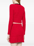Red 'Embellished Knit Cardigan'