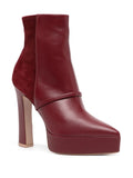 Malone Souliers Red Leather Suede Heeled Ankle Boots 1