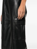 Stine Goya Black Faux Leather V-neck Jumpsuit 4