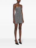 Rotate Grey Denim Rhinestone Embellished Sleeveless Mini Dress 3