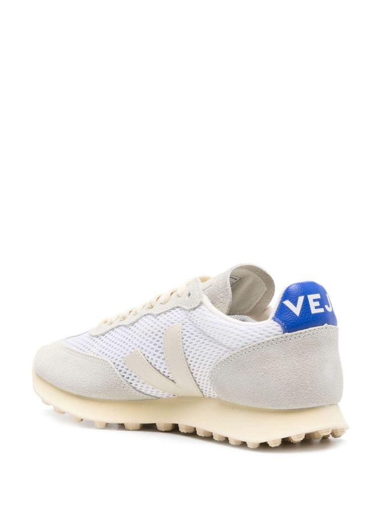 Veja White Grey Blue Mesh Suede Low Top Trainers 2