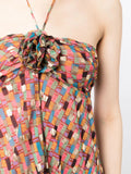 Rixo Multicoloured Patchwork Halterneck Sleeveless Maxi Dress 4