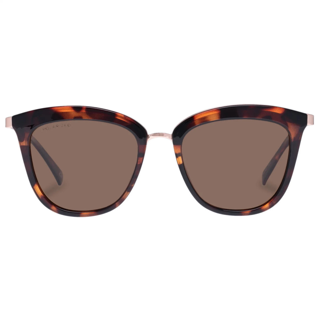 Le Specs Thin Brown Tortoiseshell Cat Eye Sunglasses