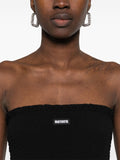 Rotate Black Sleeveless Shirred Maxi Dress 4