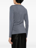 Vince Grey Ruched Long Sleeve Top 3