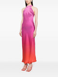 Rixo Pink Orange Ombre Sleeveless Halterneck Midi Dress 2