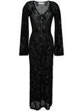 Faithfull The Brand Black Knitted Long Sleeve Maxi Dress
