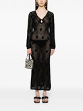 Faithfull The Brand Black Knitted Long Sleeve Maxi Dress 1