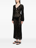 Faithfull The Brand Black Knitted Long Sleeve Maxi Dress 2
