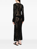 Faithfull The Brand Black Knitted Long Sleeve Maxi Dress 3