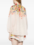 Zimmermann White Multicoloured Floral Buttoned Blouse 3