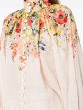 Zimmermann White Multicoloured Floral Buttoned Blouse 4