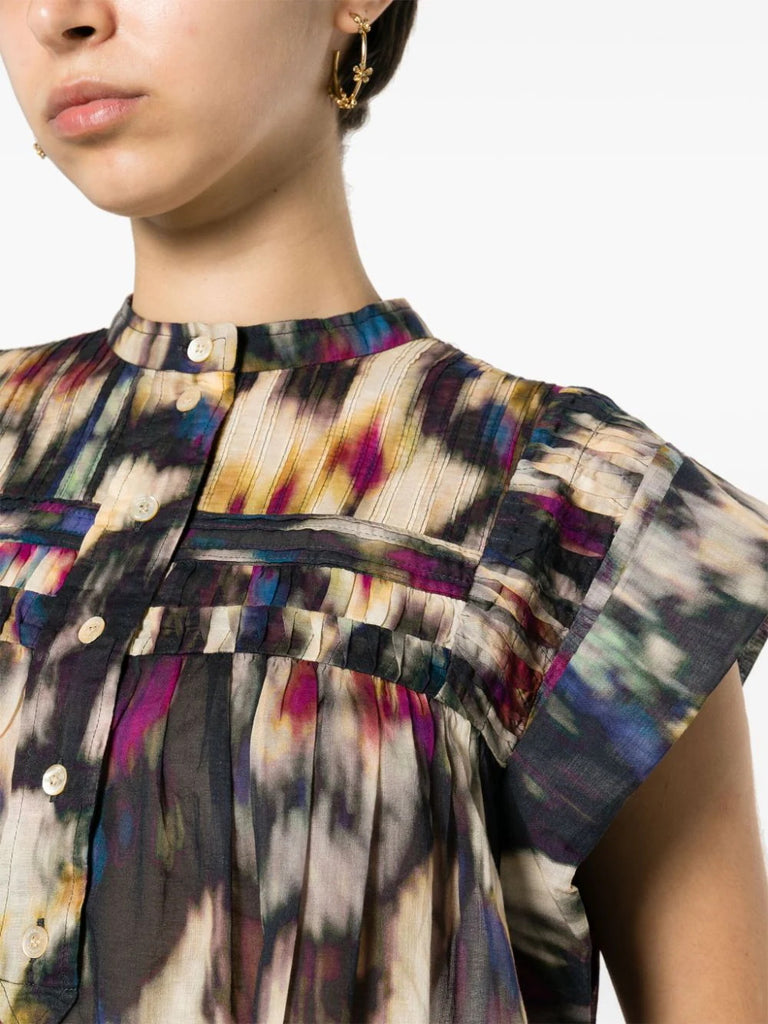 Marant Etoile Multicoloured Abstract Print Sleeveless Blouse 4