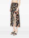 Rixo Black Multicoloured Floral Lace Trim Maxi Skirt 2