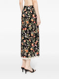 Rixo Black Multicoloured Floral Lace Trim Maxi Skirt 3