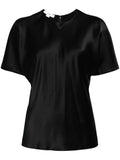 Black 'Silk Short Sleeve Top'