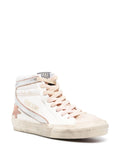 Golden Goose White Pink Silver High Top Trainers 1