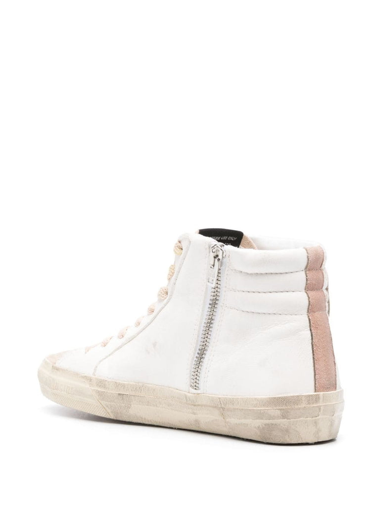 Golden Goose White Pink Silver High Top Trainers 2