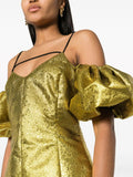 Stine Goya Gold Off The Shoulder Puffed Sleeve Mini Dress 4