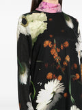 Stine Goya Black Multicoloured Floral High Neck Long Sleeve Midi Dress 4