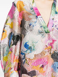 Stine Goya Multicoloured Metallic Crinkled Floral Print Long Sleeve Top 4