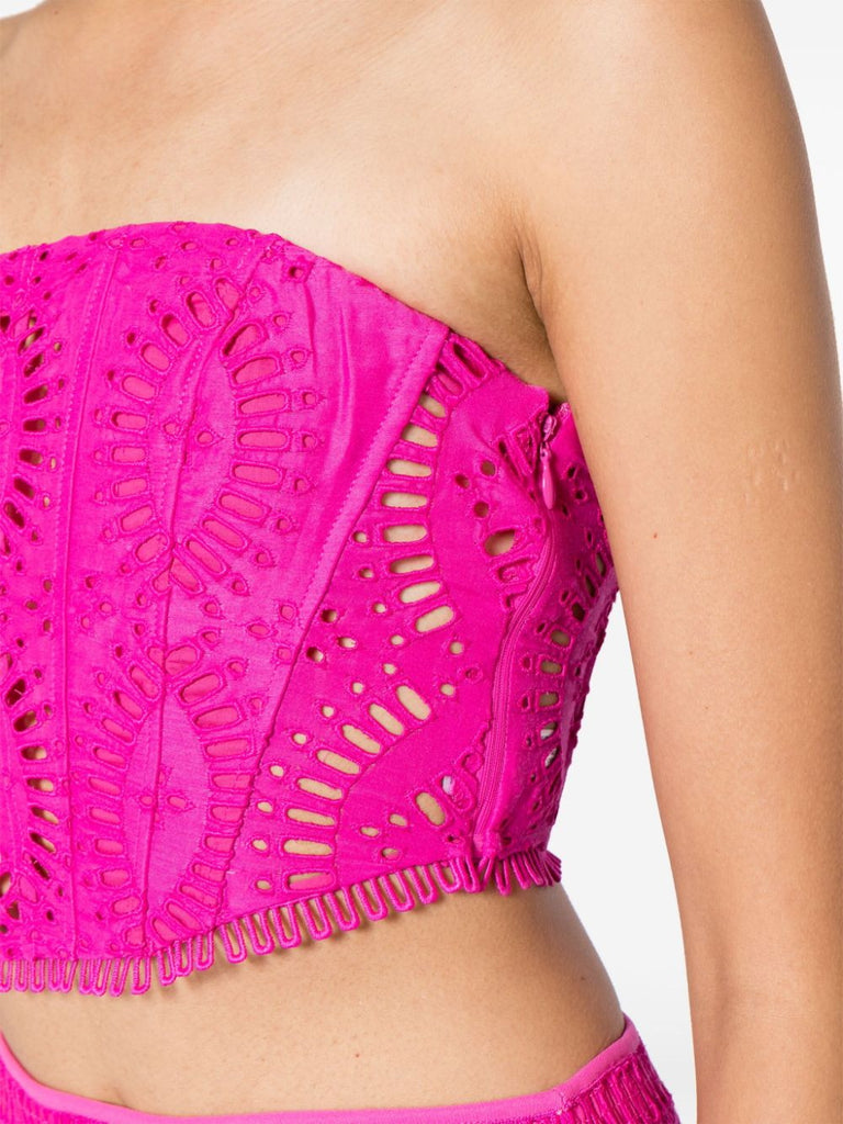 Charo Ruiz Ibiza Pink Embroidered Sleeveless Top 4
