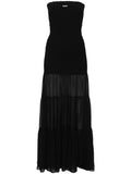 Rotate Black Sleeveless Shirred Maxi Dress