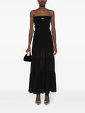 Rotate Black Sleeveless Shirred Maxi Dress 1