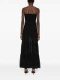 Rotate Black Sleeveless Shirred Maxi Dress 3