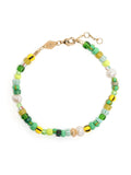 Anni Lu Green Yellow Pearl Beaded Bracelet