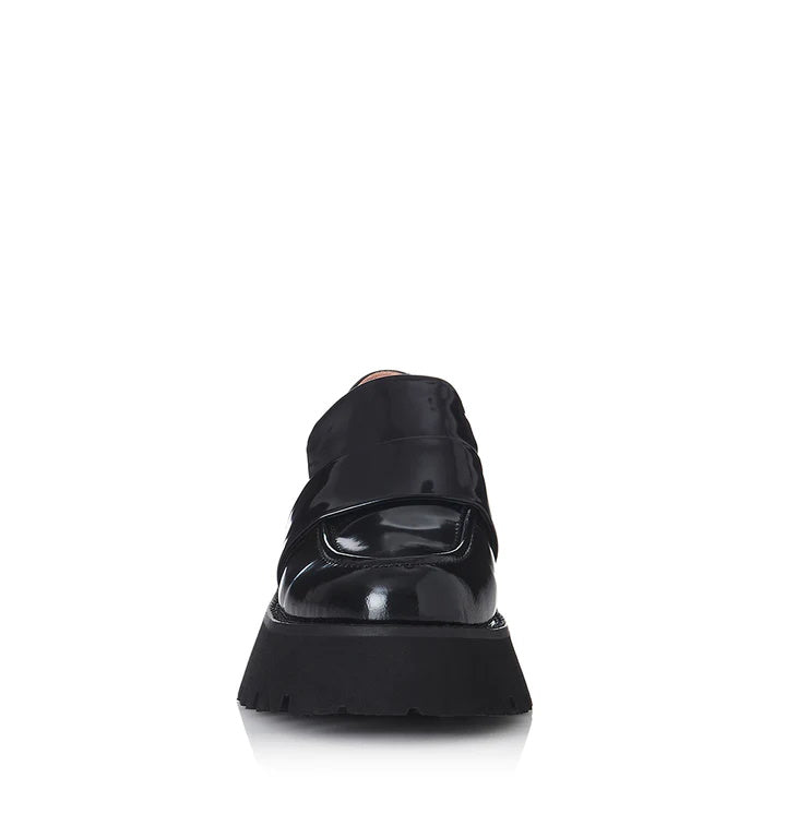 Alias Mae Black Patent Leather Chunky Loafers 4