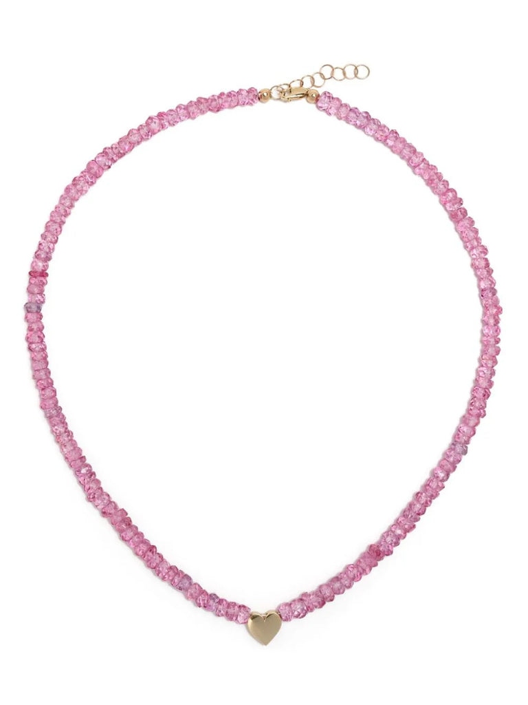Roxanne First Pink Beaded Heart Necklace