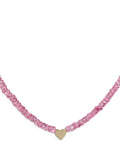 Roxanne First Pink Beaded Heart Necklace 1