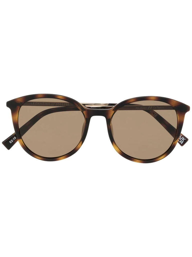 Le Specs Brown Tortoiseshell Round Frame Sunglasses