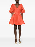 Zimmermann Orange Short Puffed Sleeve Flared Mini Dress 1