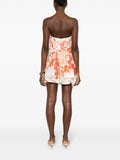 Zimmermann White Red Structured Asymmetric Draped Lily Print Top 3