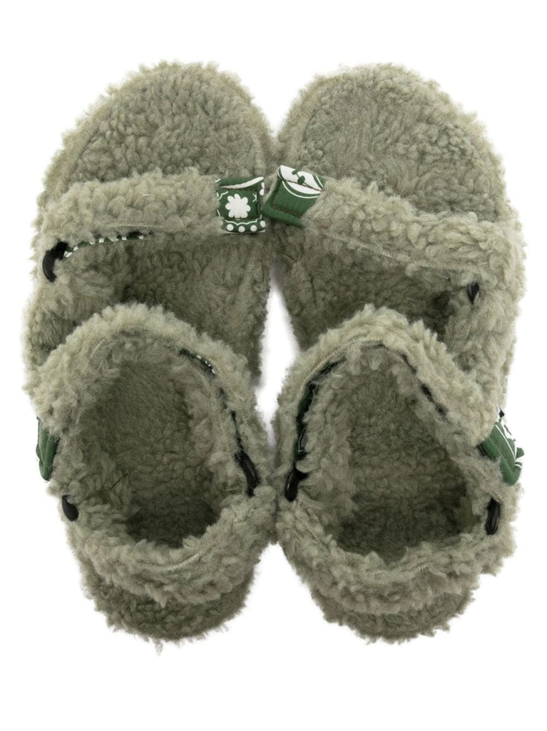 Arizona Love Green Faux Fur Sandals 3